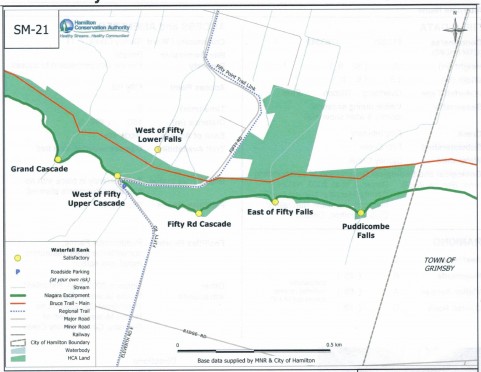 Map featuring Fifty Road Cascade