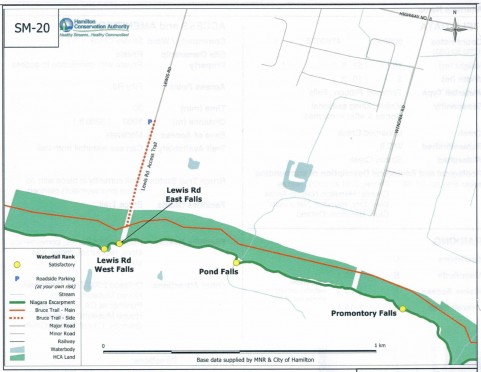 Map including Lewis Road East Falls. Click to enlarge.