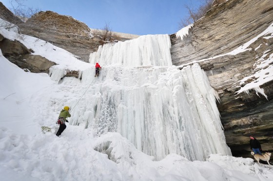 Ice Clbers are having fun in Hamilton when cold temperatures had frozen most of our waterfalls.